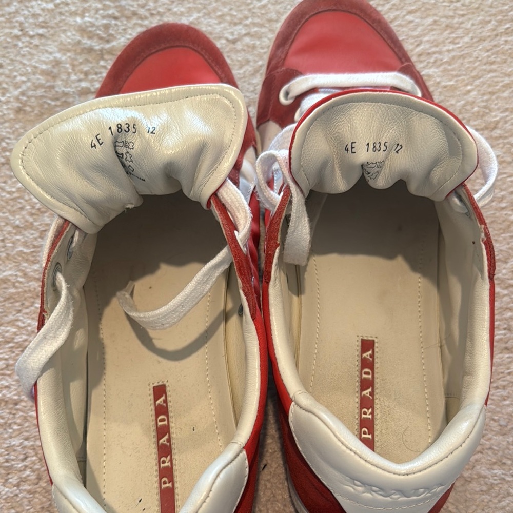 Prada Red and White Casual Sneakers - Picture 7 of 8